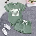 thumbnail image 2 of Pandaie Newborn Baby Boy Summer Clothes Short Sleeve Romper Bodysuit Shorts Set Toddler Knitted Ribbed Outfits 2Pcs 3-18M Green, 2 of 8