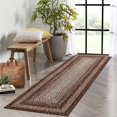 thumbnail image 1 of Area Rug 2x6 Braided Print Washable Non-Slip Hallway Runner Entryway Rug Ultra-Thin Farmhouse Kitchen Mat Bedroom Bedside Laundry Distressed Non-Shedding Accent Carpet Brown, 1 of 6