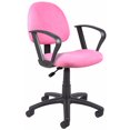 thumbnail image 1 of Nicer Furniture Perfect Posture Deluxe Microfiber Task Chair with Pink Loop Arms, 1 of 4