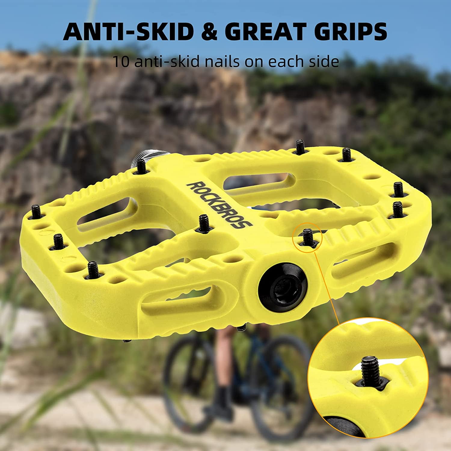 Neon yellow mountain online bike pedals