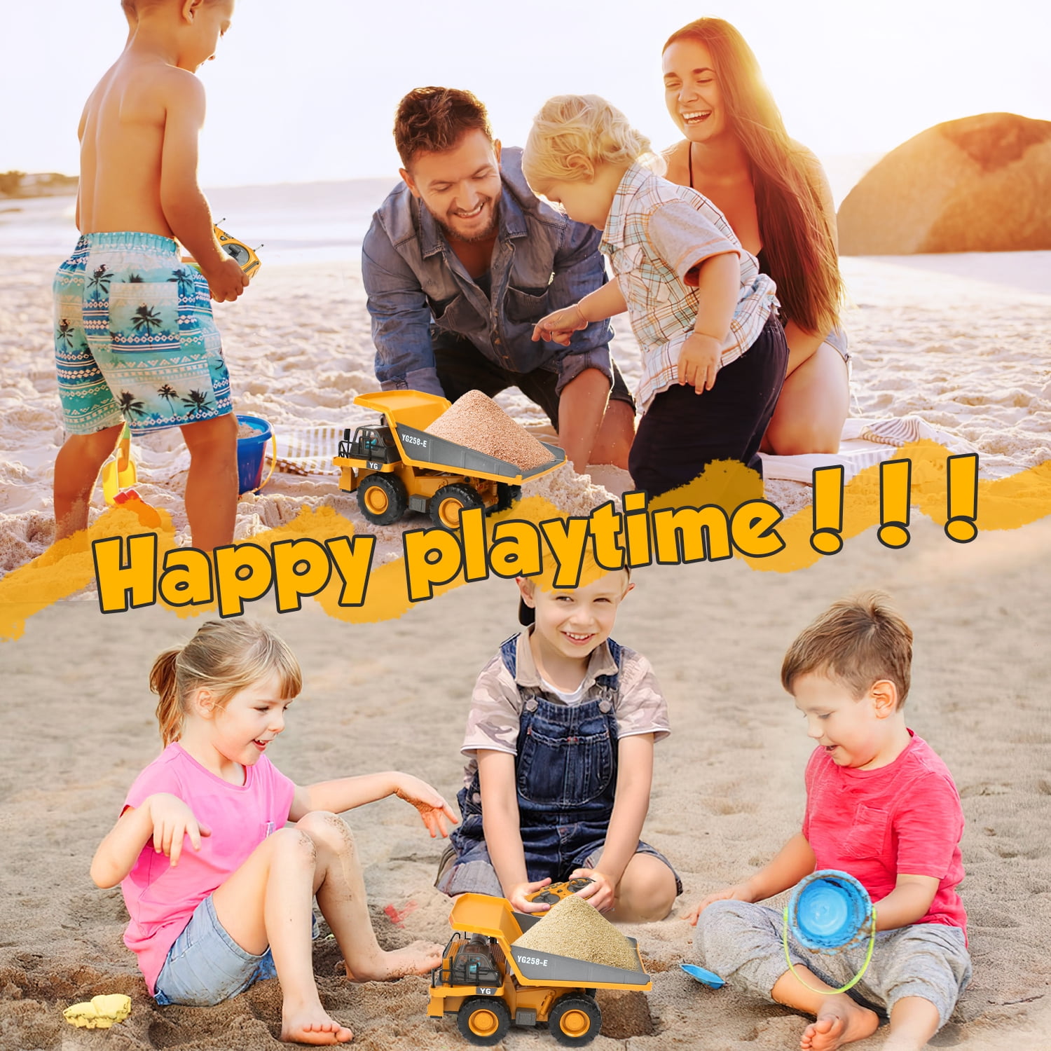 Freecat Remote Control Dump Truck, 1:20 Remote control trucks for kids boys 8-12, RC Construction Vehicles Toys W/Light Sound, Birthday Christmas Gifts for Boys Ages 3 4 5 6 7 8+.