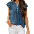 thumbnail image 2 of Weardear Women's V Neck Lace Crochet Shirts Button Down Short Sleeve Casual Blouse Tops, 2 of 6