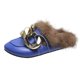 thumbnail image 2 of Retro mujer Vintage Casual gran gancho de bloqueo de Metal y bucle Enviros polar tacones bajos Slingback Otoño Invierno zapatos de punta redonda Wmkox8yii  shkj409, 2 of 6