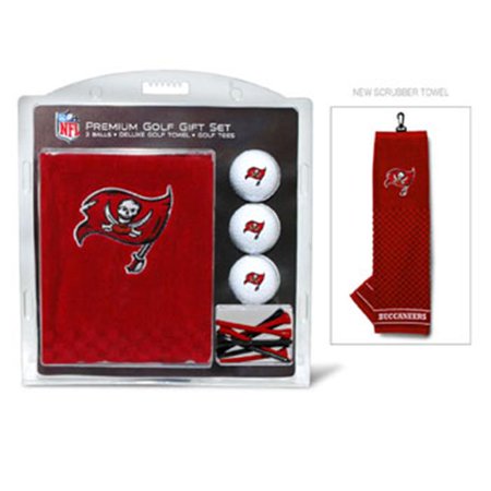 Picnic Time Tampa Bay Buccaneers Pilsner Glass Gift Set For 2 - Acacia Wood Box With Opener & Coasters