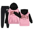 thumbnail image 1 of FhsagQ Tenues pour Filles Ensemble Sweat à Capuche Imprimé Lettres Automne et Hiver avec Poche Col Rond Manches Longues Taille 8 3-4 Ans, 1 of 6