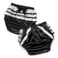 thumbnail image 2 of Littleforbig Washable Reusable Waterproof Ruffled Lace Bow Pretty in Black Satin Over Adult Diaper Cover, 2 of 7
