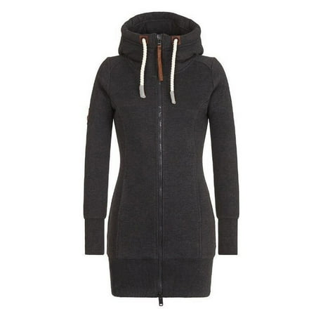 

WUDATI Women s Fashion Solid Hooded Jacket Zipper Pocket Sweatshirt Long Sleeve Coat Casual Lightweight Outerwear for Daily Wear Fall Winter Street Outfits