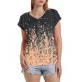 thumbnail image 4 of Eres Más Que una Camisa de Puntuación de Prueba Sexy de Manga Corta Lentejuelas Suelta Camisa de Blusa con Cuello en V, Poliéster, 4 of 8