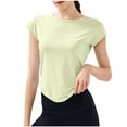 thumbnail image 2 of Odbmxy Basic Womens T Shirt Short Sleeve Summer Women's Tops Plain Leisure Green Pullover Loose Soft Tops, 2 of 3