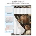 thumbnail image 2 of No Hook Cloth Fabric Shower Curtain with Snap in Liner, Vintage Pumpkins Fall Waterproof Shower Curtains Set with See Through Top Window, Thanksgiving Botanical Retro Bath Curtains Shower 60"x72", 2 of 6