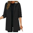 thumbnail image 2 of Black and Friday Best Selller Fayshow0 Womens Jackets Lightweight Athletic Women'S Thick Warm Lamb Wool Padded Coat Women'S Mid-Length Hooded Coat Black, 2 of 4