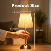 DAYBETTER Cordless Table Lamp 2 Pack, 3 Color Temperatures & Rechargeable, Table Lamp with Stepless Dimming for Bedroom, Living Room, Reading