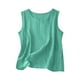 thumbnail image 2 of Auralook Cotton Linen Tank Tops for Women Solid Casual Summer Gauze Shirt Basic Sleeveless Round Neck Loose Vest Beach Vacation Clothes, 2 of 5