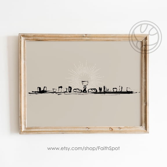 Minimalist Last Supper Print Jesus Wall Art Modern Christian Art UNFRAMED PAPER POSTER, Home Decor, Vintage Gift, Living Room Dercor