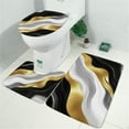 thumbnail image 2 of Black Marble Gold Line Pattern Bathroom Rugs Sets 3 Piece,Toilet Cover Set,Absorbent Non Slip Bathroom Mats Sets with U-Shaped Contour Rug Toilet Rug Set, 2 of 5