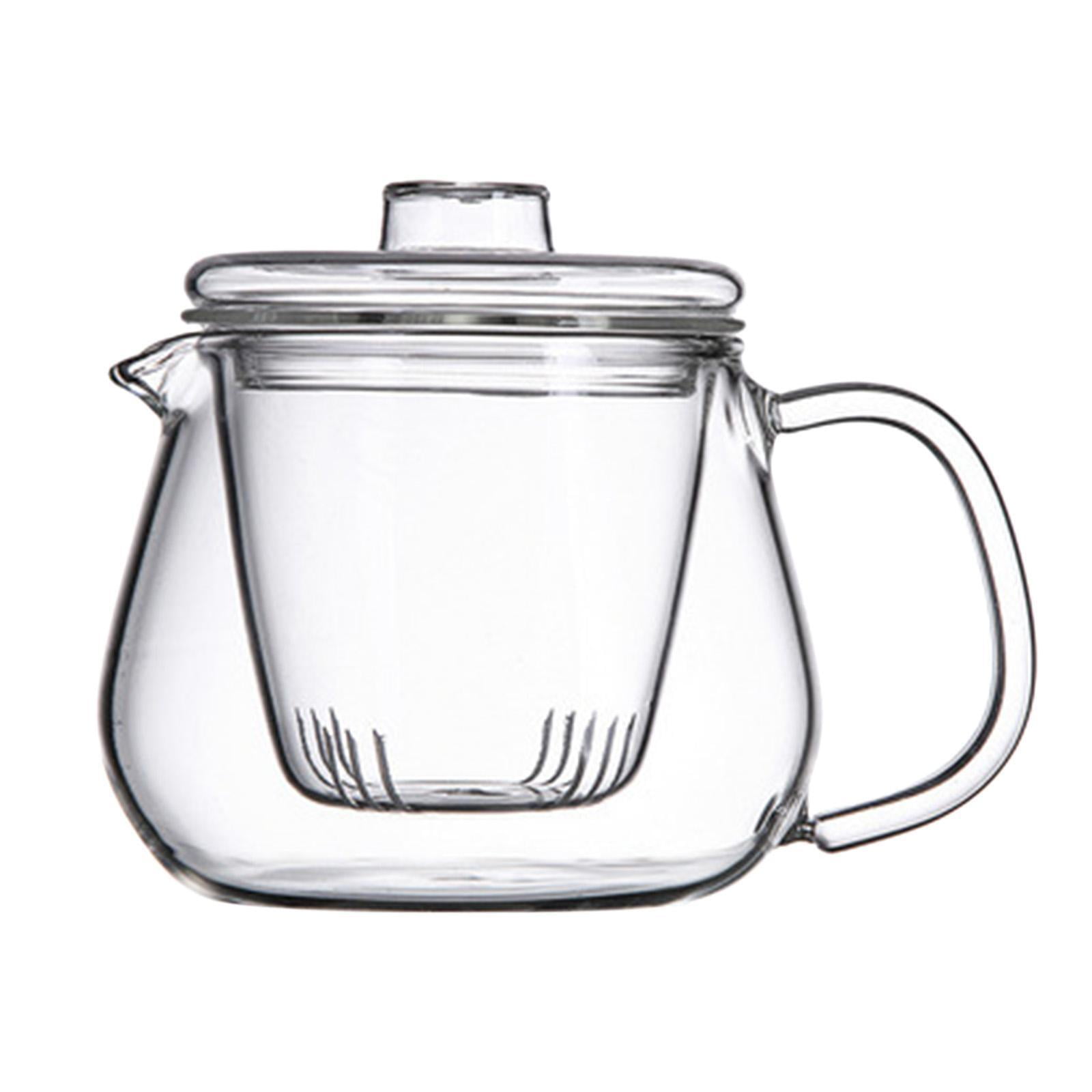 Ruiboury Tea Pot Loose Leaf Tea Kettle W/ Removable Strainer Glass Teapot Clear 500ml