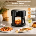 thumbnail image 4 of 5 Quart Air Fryer, 8 Presets Digital Touchscreen with 360° Clear View Window, Non-Stick Basket, Dishwasher Safe, 1350W, Black, 4 of 8