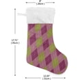 thumbnail image 2 of Coolnut 1 PCS Christmas Stocking Plaid Big Warm 17.7 x 12 Inch Hanging Xmas Stockings Decoration for Family Holiday Party Ornaments Decor Fireplace, 2 of 7