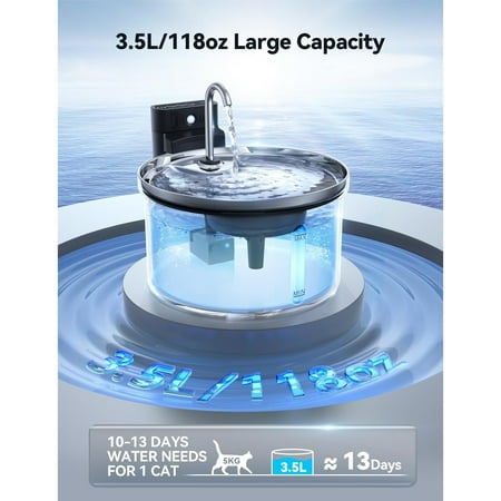 Wireless Cat Water Fountain [Water & Battery Separation]
