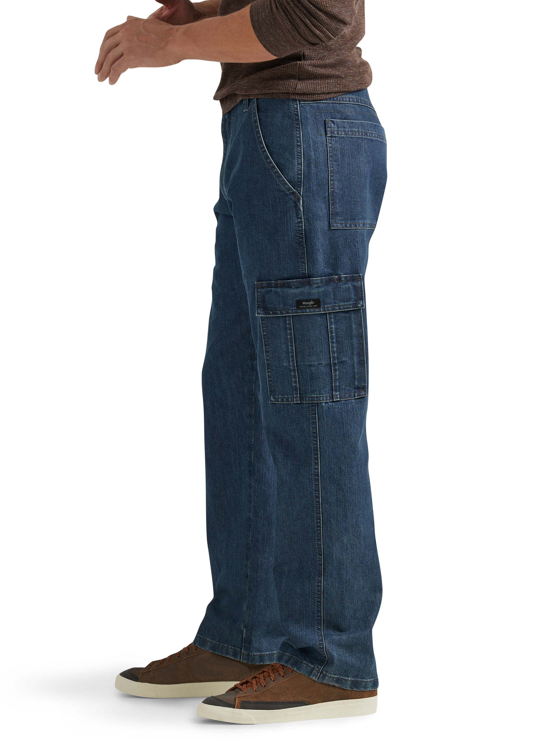 Wrangler Men's Relaxed Fit Cargo Jeans, Khaki photo 3