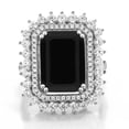 thumbnail image 3 of Gem Stone King 5.60 Cttw Black Onyx Ring for Women | 925 Sterling Silver | Emerald Cut 14X10MM | Gemstone Birthstone | Available in Size 5, 6, 7, 8, 9, 3 of 6
