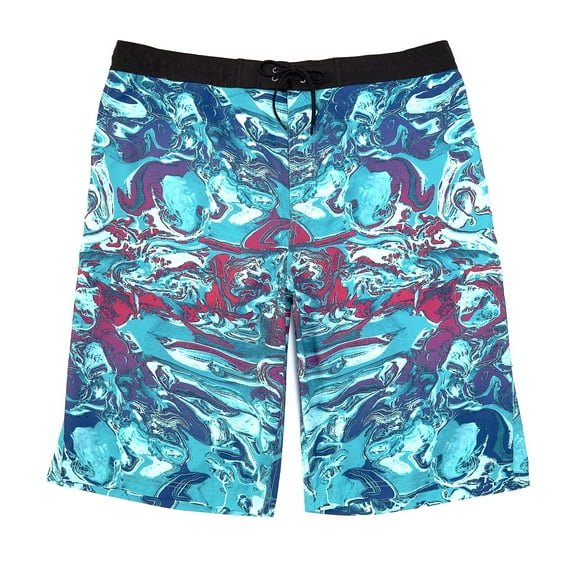 Roundtree & Yorke Men's Big & Tall Quick Dry Swim Trunks with Mesh Lining, Secure Zip Side Pocket, 11" & 13" Inseam (Turk Teal 200, 3X-Large Tall, 3XT)