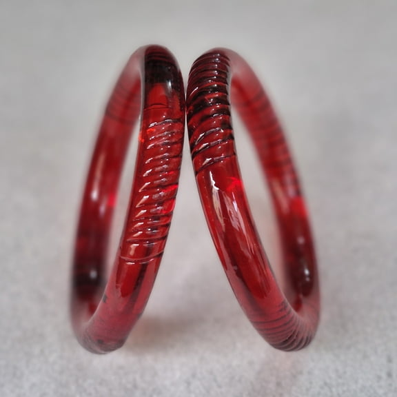 Handmade Red Color 2 PCS Stylish Crystal bangle bracelet For Girls Made In India High Quality Crystal Bangles Set For Girls And Women