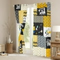 thumbnail image 3 of Construction Curtains & Drapes 52"Wx84"L Tractor Curtains Dinosaur Truck Window Curtains Teen,Cartoon Car Window Treatments 2 Panels Check Excavator Room Decor, 3 of 5