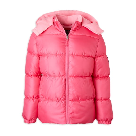 Pink Platinum Girls Hooded Ripstop Winter Puffer Coat, Sizes 4-16