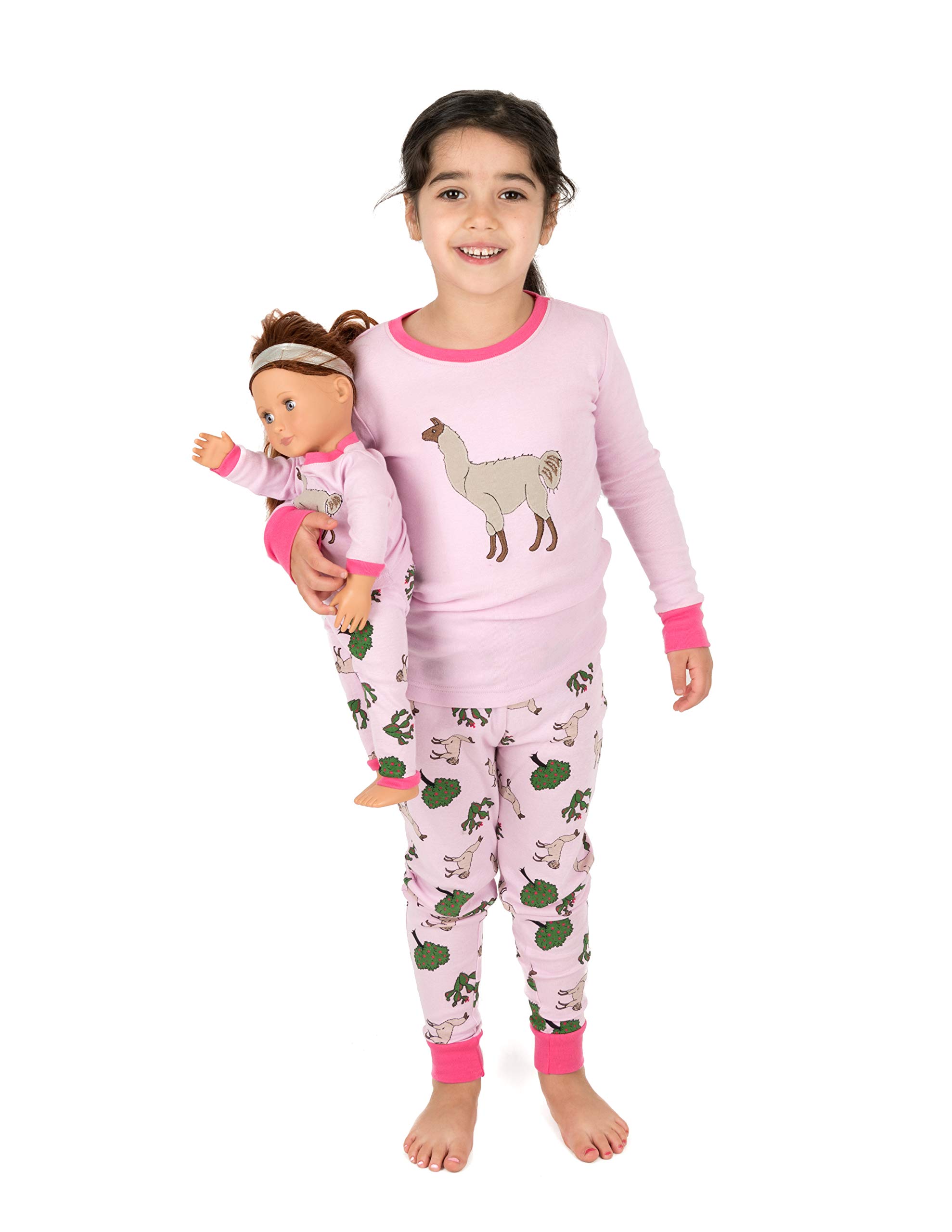 Leveret Kids & Toddler & Toddler Pajamas Matching Doll & Girls Pajamas 100%  Cotton Llama (Size 6 Years) 