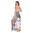 thumbnail image 3 of FORMRS Womens Long Sarong Beach Wrap Semi-Sheer Bikini Skirt Bathing Swimsuit Cover Up, Cute Ghosts, 3 of 7