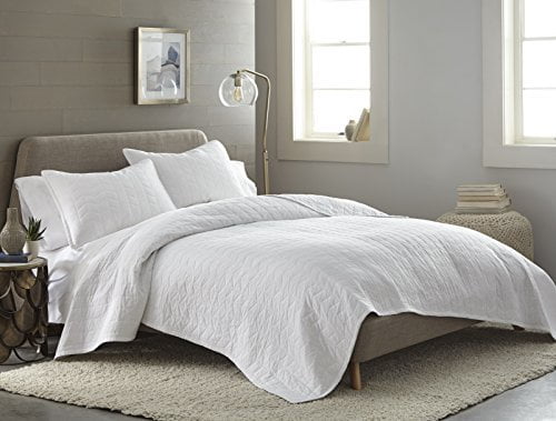 Photo 1 of Chezmoi Collection Madrid 3-Piece Herringbone Geometric Pattern Vintage Washed 100 Cotton Quilt Set