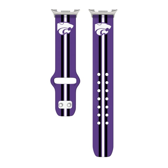 Kansas State HD Unisex Watch Band for Samsung Galaxy Watch 8 (Wide Long Stripes)