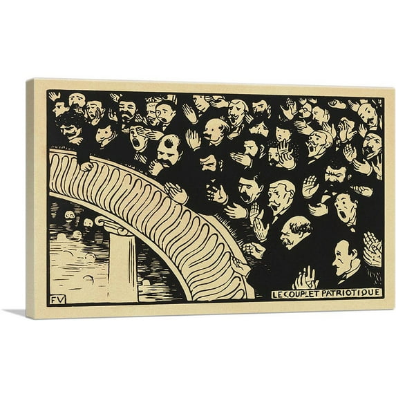 ARTCANVAS The Patriotic Ditty 1893 Canvas Art Print by Felix Vallotton - Size: 18" x 12" (1.50" Deep)