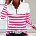 thumbnail image 2 of LIaqionyy Womens Tops Long Sleeve Shirts Quarter Zip Collared Pullover V Neck Casual Fall Business Clothes, 2 of 5