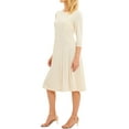 thumbnail image 6 of Nlife Women 3/4 Sleeve Round Neck Swing Midi Dress,2XL, 6 of 10