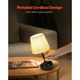 thumbnail image 3 of VEVOR Cordless Table Lamp Rechargeable Battery Small Desk Lamp Fabric Shade Black, 3 of 9