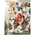 thumbnail image 2 of Shower Curtains Floral Bath Curtain Vintage Rustic Butterfly Waterproof Bathroom Shower Curtain Set with Hooks Decoration 72 x 84 Inches, 2 of 7