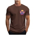 thumbnail image 3 of Jinhomg Workout T-Shirts for Men Lightweight Comfy Short Sleeve Crew Neck Tees Casual Hawaiian Beach Graphic Vacation Tops Everyday T Shirt Brown XL, 3 of 6