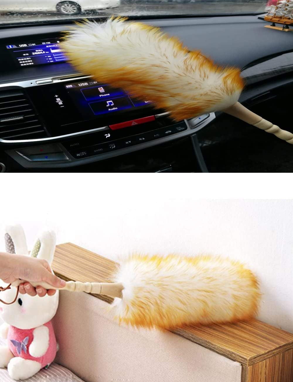 Lambswool Duster Flexible Feather Dusting Cleaning Brush - Temu