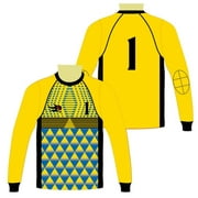 Goalkeeper Unisex Soccer Jersey by Winning Beast® Full Sleeve. Padded Elbows. Youth Extra Large. Yellow.