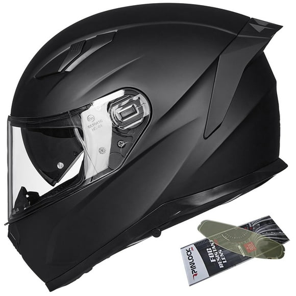 Casco integral para moto de nieve ILM modelo 129, negro mate