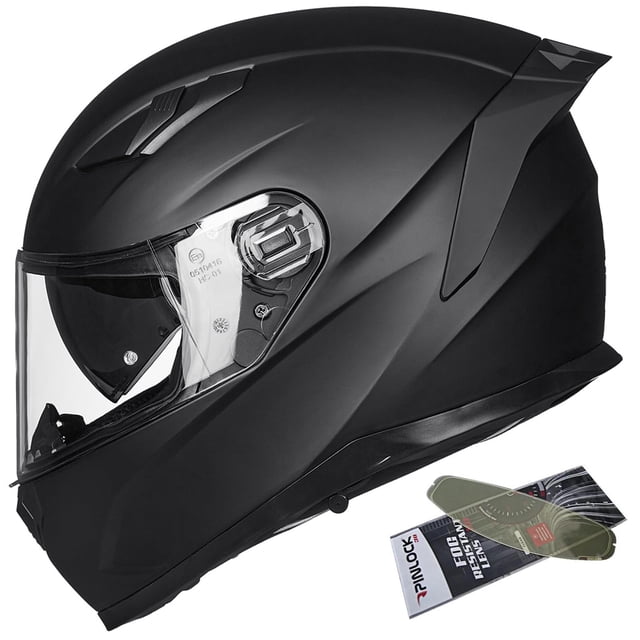 Casco integral para moto de nieve ILM modelo 129, negro mate