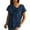 Navy, variant on LIZUOJUNF Short Sleeve for Women Linen Cotton Short SleeveBlouses Casual Shirts Fall Outfits, M