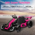 thumbnail image 6 of TROPOW Kids Cars Electric Ride On,24V Kids Go Kart,300W Powerful Electric Drift Kart Car with Adjustable Seat,IDE On Toy with 4 Speed Mode,Brake Pedal for Age 6-12,Christmas Gift for Kids,Rose Red, 6 of 7