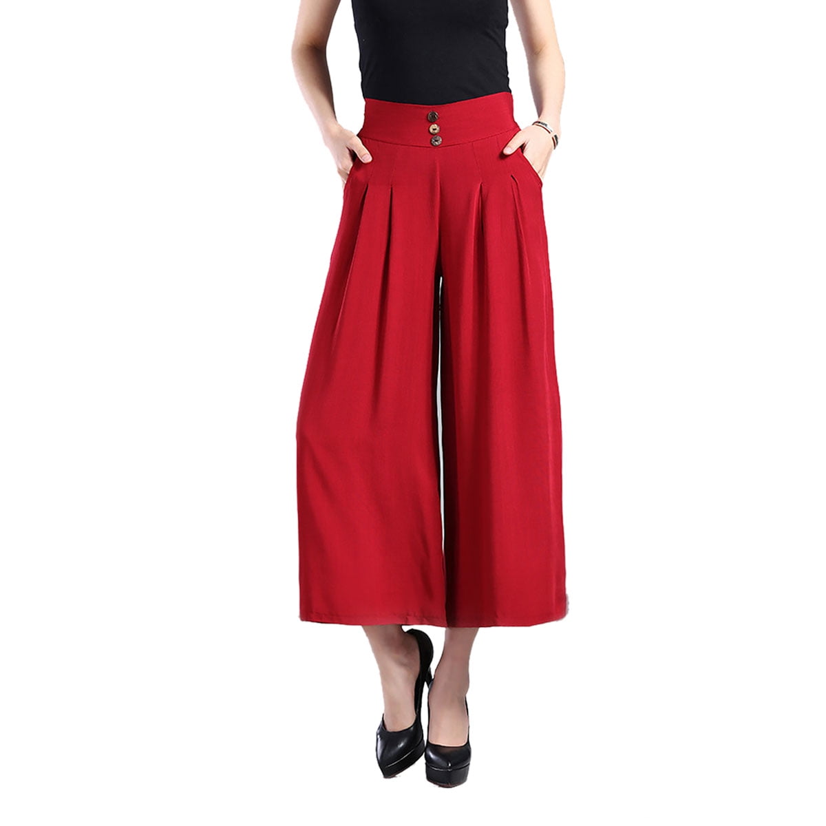 Pantalon Large a la Mode Pantalon Ample Pantalon Palazzo pour Femmes Walmart