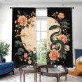Snake Curtains WNOOHIY Mystical Snake Peony Floral Moon Light-Filtering Curtains, 2 ...