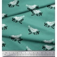thumbnail image 3 of Soimoi Moss Georgette Fabric Branch & Bird Block Decor Fabric Printed Yard 42 Inch Wide, 3 of 3