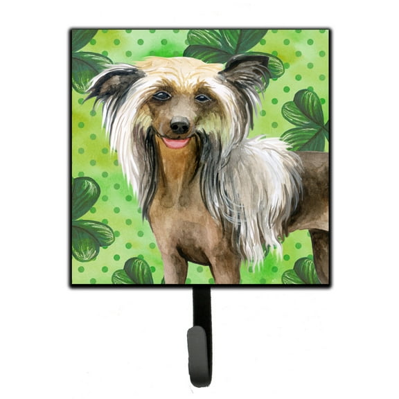 Chinese Crested St Patricks Leash or Key Holder Green