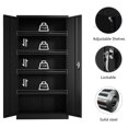 thumbnail image 3 of Aobabo 4 Adjustable Shelves Office Locking Storage Filing Cabinet, Black, 3 of 7